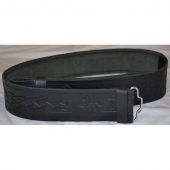 Black Embossed Kilt Belt